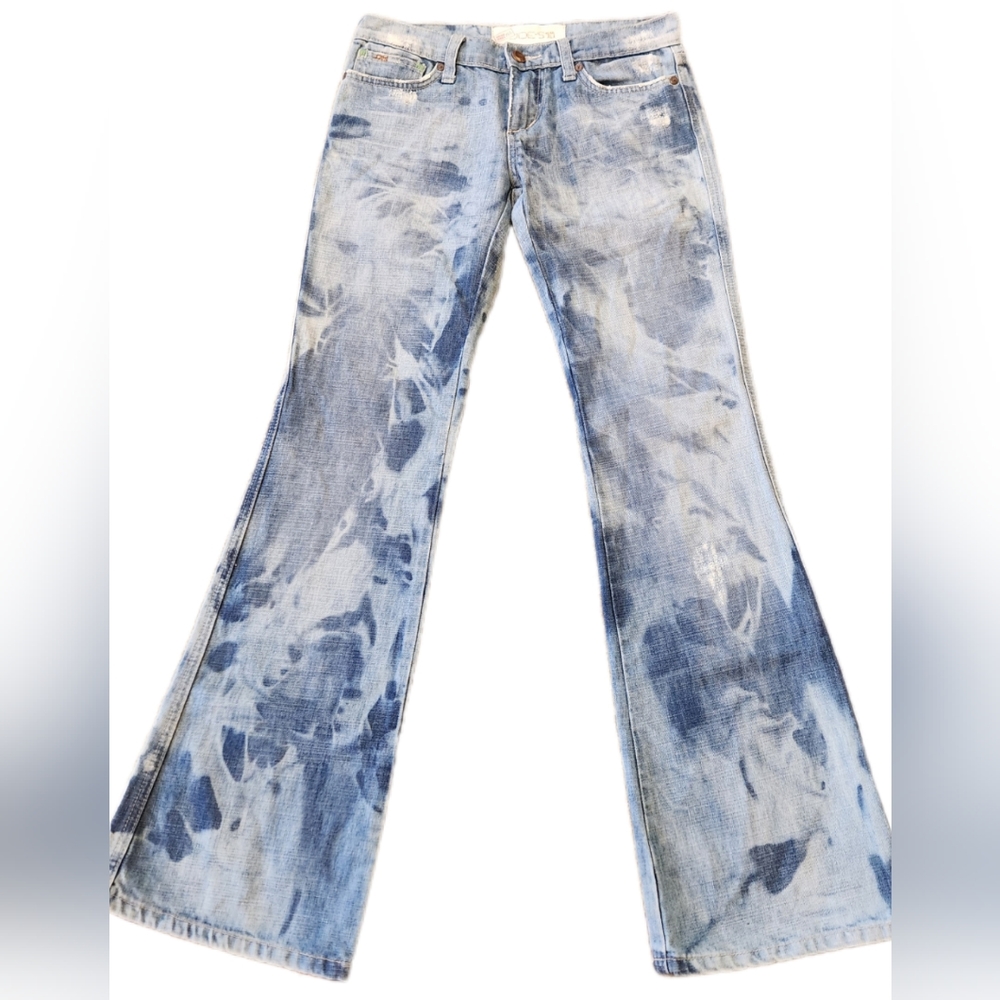 Joe's Jeans Blue Tie-Dye Flare Wide-Leg Jeans